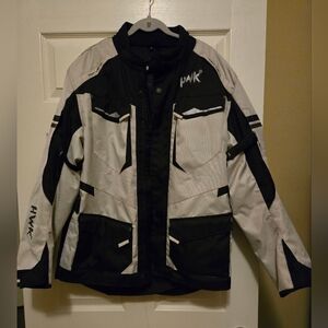 Hwk Motorcycle Black and Silver Performance Jacket & Pants Set